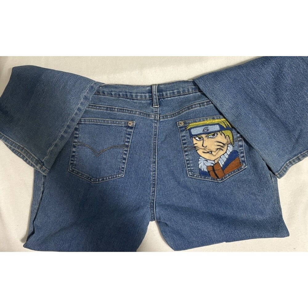 Painted Naruto Anime Manga South Pole Jeans  Flare Medium Wash Size 9/39 Inch